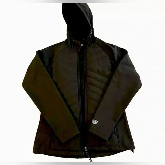 New Blance Jacket Women's Medium Black Full Zip Hooded Zip Pockets Running - Picture 3 of 4